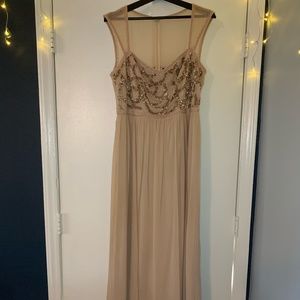Adrianna Papell Champagne Bridesmaid Dress